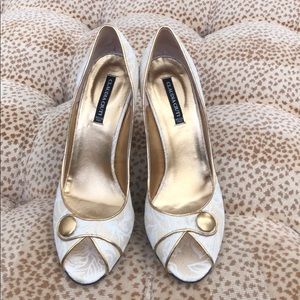 Ivory/fabric pumps